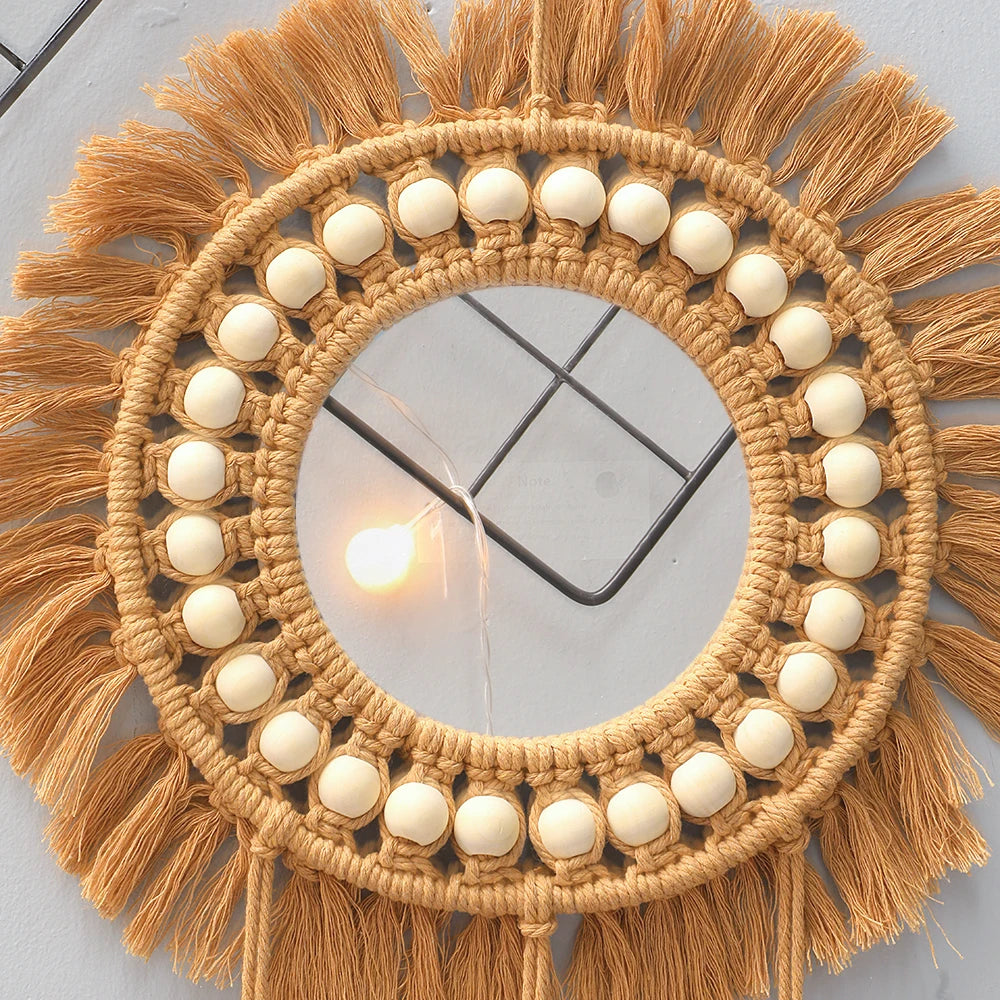 Macrame Round Decorative Mirror