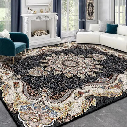 Persian-Style Retro Living Room Rug – Soft, Washable, Non-Slip Bedroom & Bedside Carpet in different sizes