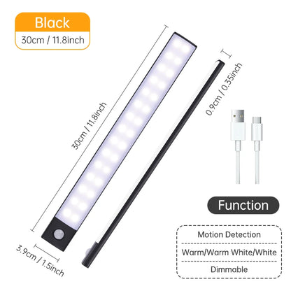USB Rechargeable Motion Sensor LED Light – Wireless Night Lamp for Cabinet, Wardrobe & Kitchen