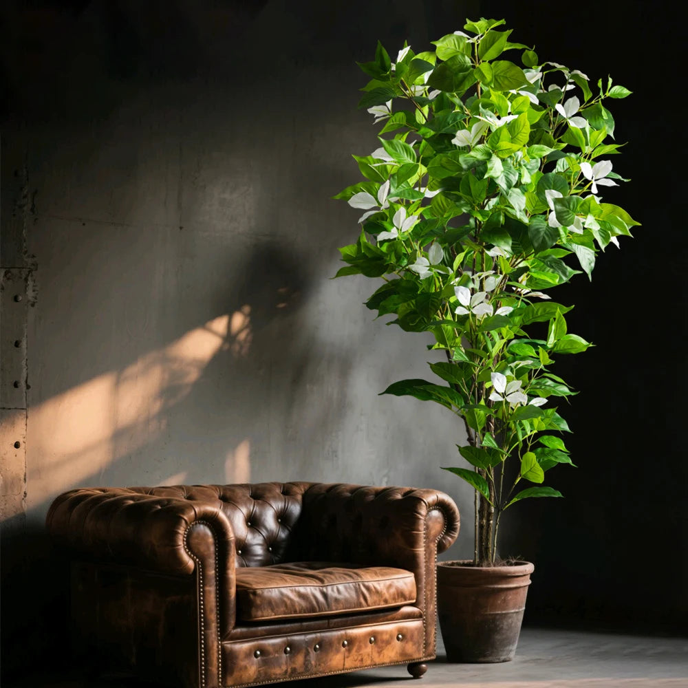 82–144cm Large Artificial Ficus Tree – Tall Faux Magnolia & Banyan Plant for Home & Garden Décor