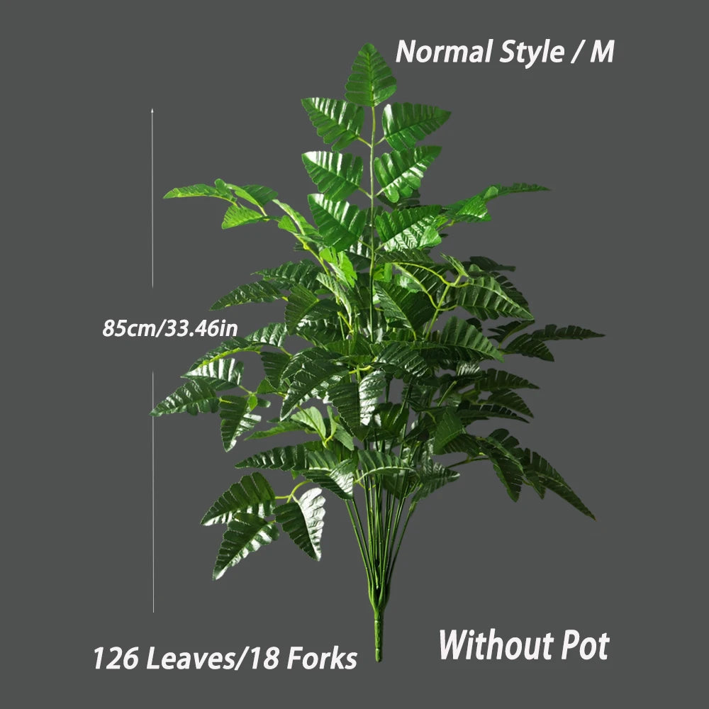65–145cm Large Artificial Persian Leaf Tree – Tropical Faux Palm & Monstera Plant for Home & Garden Decor