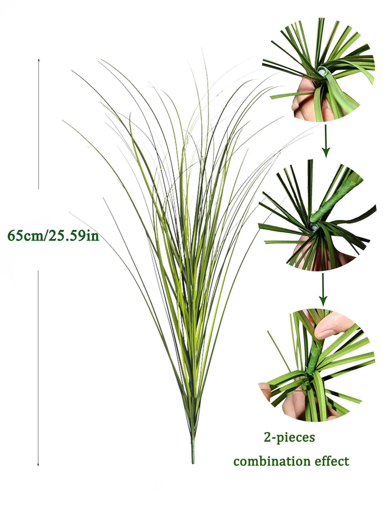 Artificial Reed Grass Plant – Large Tropical Faux Green Leaves for Home & Garden Decor
