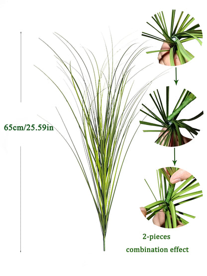 Artificial Reed Grass Plant – Large Tropical Faux Green Leaves for Home & Garden Decor