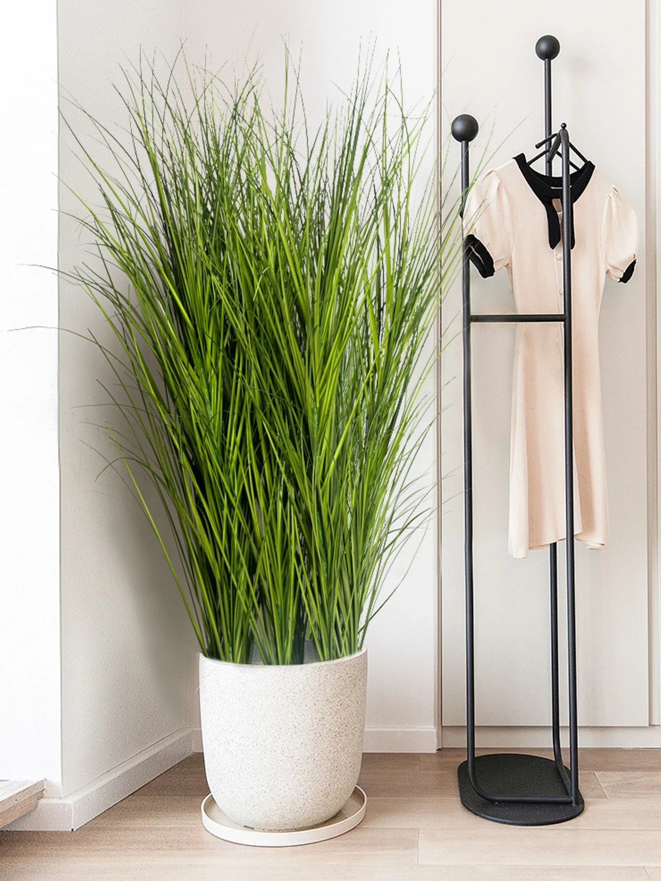 Artificial Reed Grass Plant – Large Tropical Faux Green Leaves for Home & Garden Decor