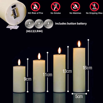LED Flameless Flickering Candles (6–120PCS) – Battery Operated Fake Pillar Candles for Wedding, Birthday Party, Event & Home Decor