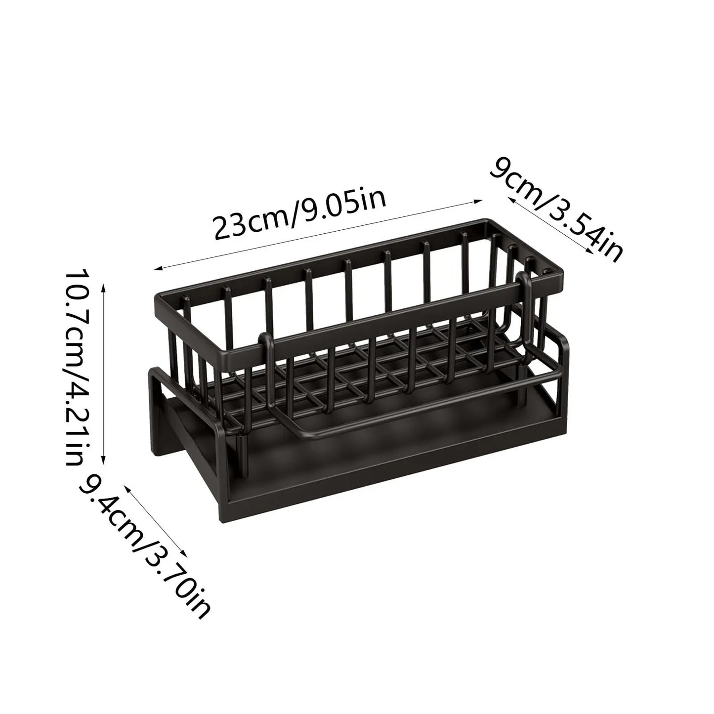 Kitchen Sink Sponge Holder, Sink Caddy Organizer with Divider for Dish Sponges & Cleaning Tools