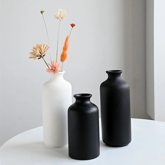 Minimalist Ceramic Nordic Black Decor Vase