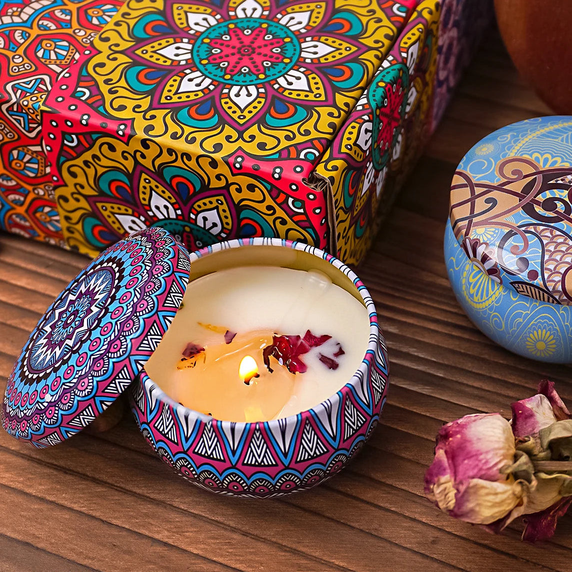 4 Pack Scented Candle Set – Arabian Pattern Smokeless Fragrance Candles