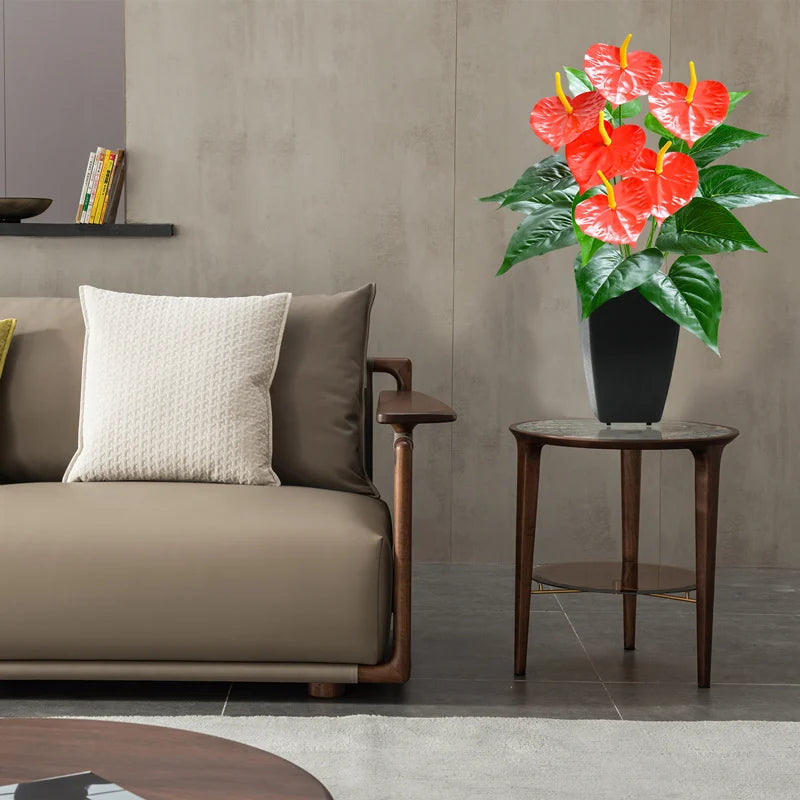 53cm Artificial Monstera Leaf Plant – Tropical Faux Palm & Anthurium Greenery for Home & Garden Decor