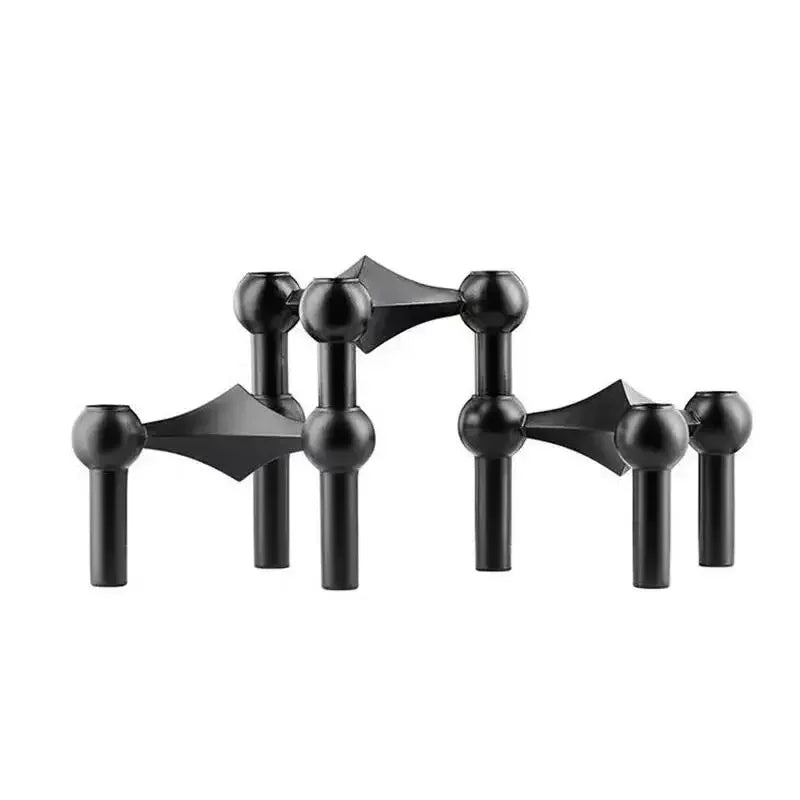 Nordic Silver Molecular Candle Holder – Modern Metal Candlestick Centerpiece for Home Décor & Gifts
