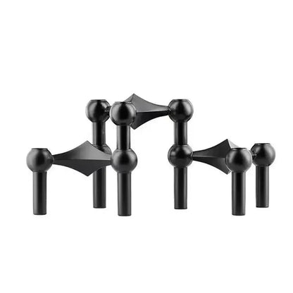 Nordic Silver Molecular Candle Holder – Modern Metal Candlestick Centerpiece for Home Décor & Gifts