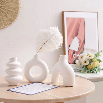 Bohemian Ceramic Vase Set – Elegant Decorative Home Décor for Living Room, Bedroom, Wedding & Table Display