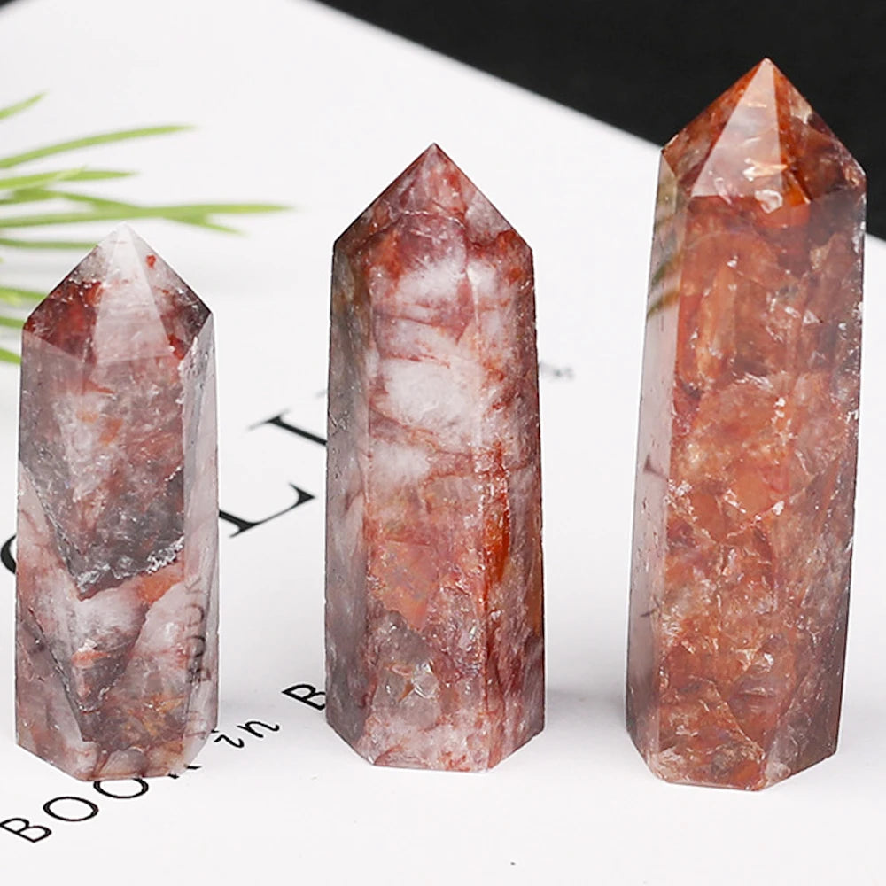 Natural Stone Crystal Point Wand for Witchcraft – Rose Quartz & Amethyst Healing Crystals, Reiki Stones, Mineral Home Décor and Craft Room Decoration