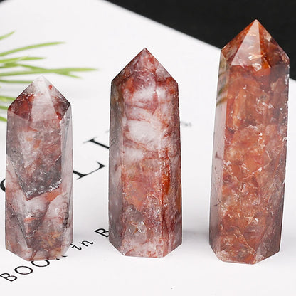 Natural Stone Crystal Point Wand for Witchcraft – Rose Quartz & Amethyst Healing Crystals, Reiki Stones, Mineral Home Décor and Craft Room Decoration