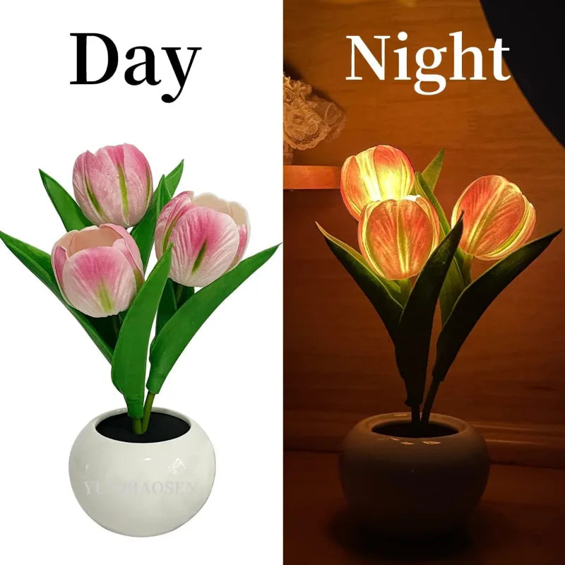 LED Tulip Night Lamp – Romantic Flower Desk Light for Bedroom & Table Decor