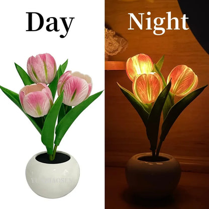 LED Tulip Night Lamp – Romantic Flower Desk Light for Bedroom & Table Decor