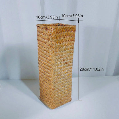 Handmade Woven Flower Vase – Creative Basket Planter for Dried Flowers & Home Décor