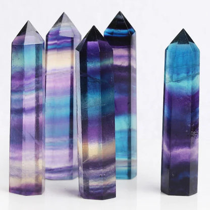 Natural Stone Crystal Point Wand for Witchcraft – Rose Quartz & Amethyst Healing Crystals, Reiki Stones, Mineral Home Décor and Craft Room Decoration