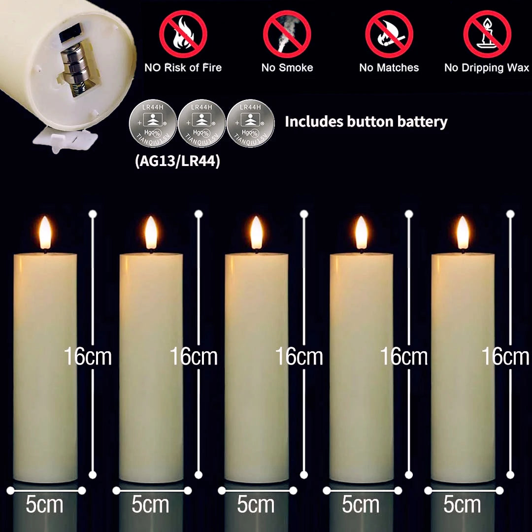 LED Flameless Flickering Candles (6–120PCS) – Battery Operated Fake Pillar Candles for Wedding, Birthday Party, Event & Home Decor