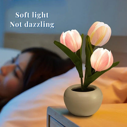 LED Tulip Night Lamp – Romantic Flower Desk Light for Bedroom & Table Decor