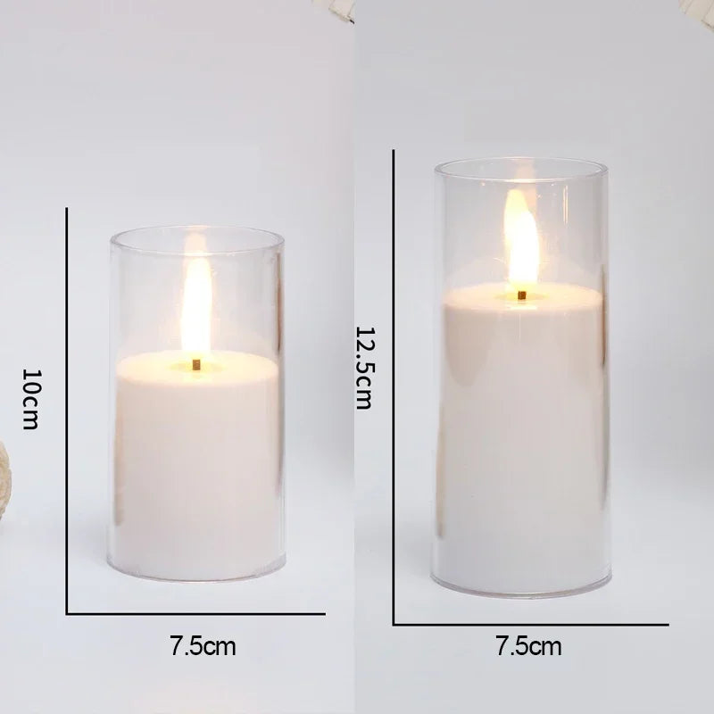 LED Flameless Electronic Candle with Remote & Timer – Flickering Acrylic Glass Light
