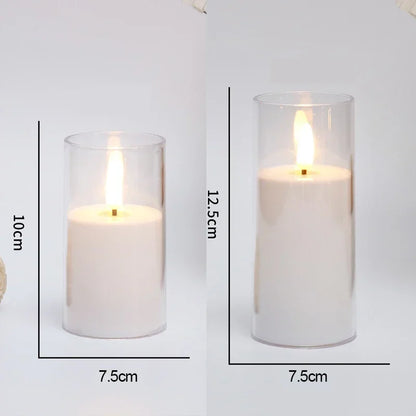 LED Flameless Electronic Candle with Remote & Timer – Flickering Acrylic Glass Light