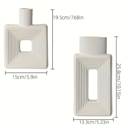 Nordic Charm Rustic Square Vase set of 2