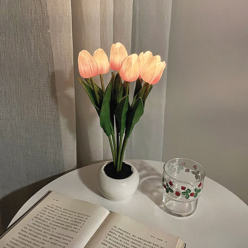 LED Tulip Night Lamp – Romantic Flower Desk Light for Bedroom & Table Decor