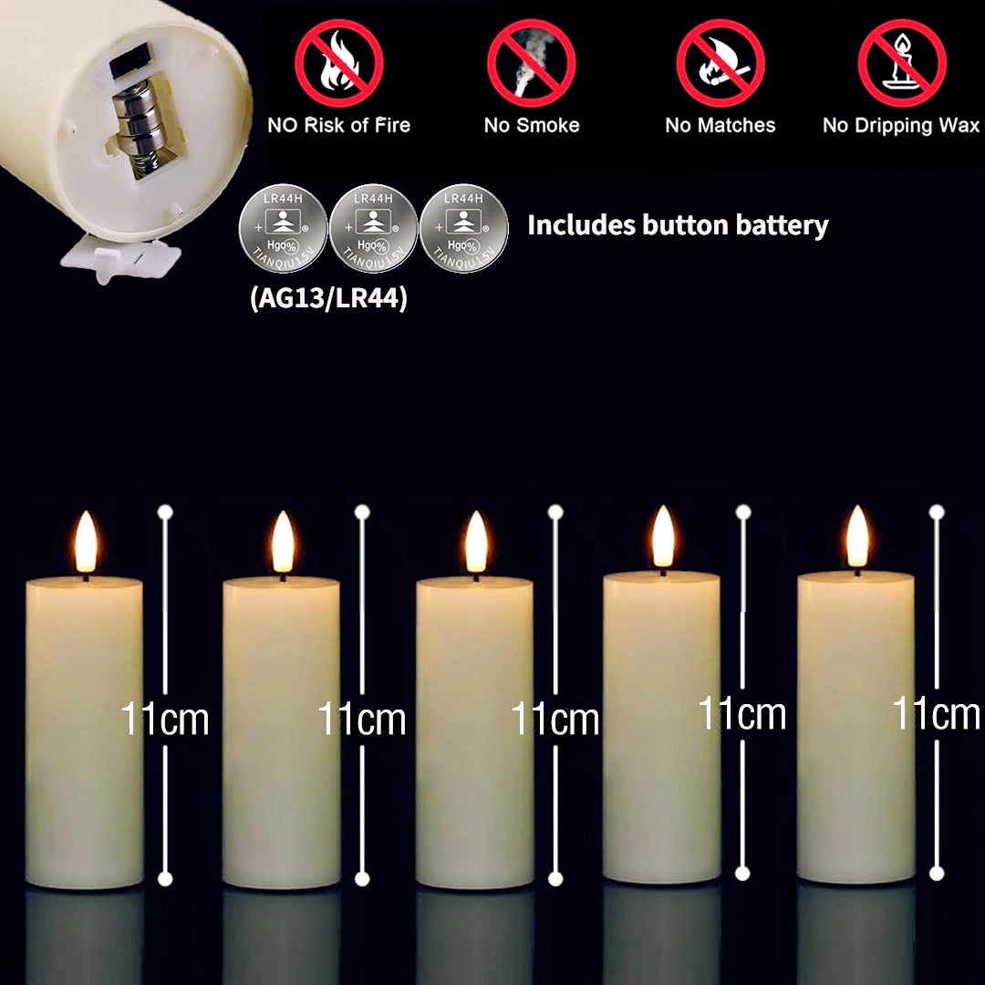 LED Flameless Flickering Candles (6–120PCS) – Battery Operated Fake Pillar Candles for Wedding, Birthday Party, Event & Home Decor