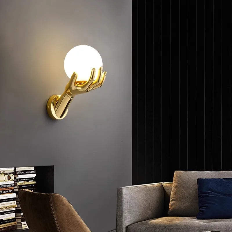 Indoor LED wall lamp creative decoration for living room 110V220V study corridor modern resin glass bedside wall lights