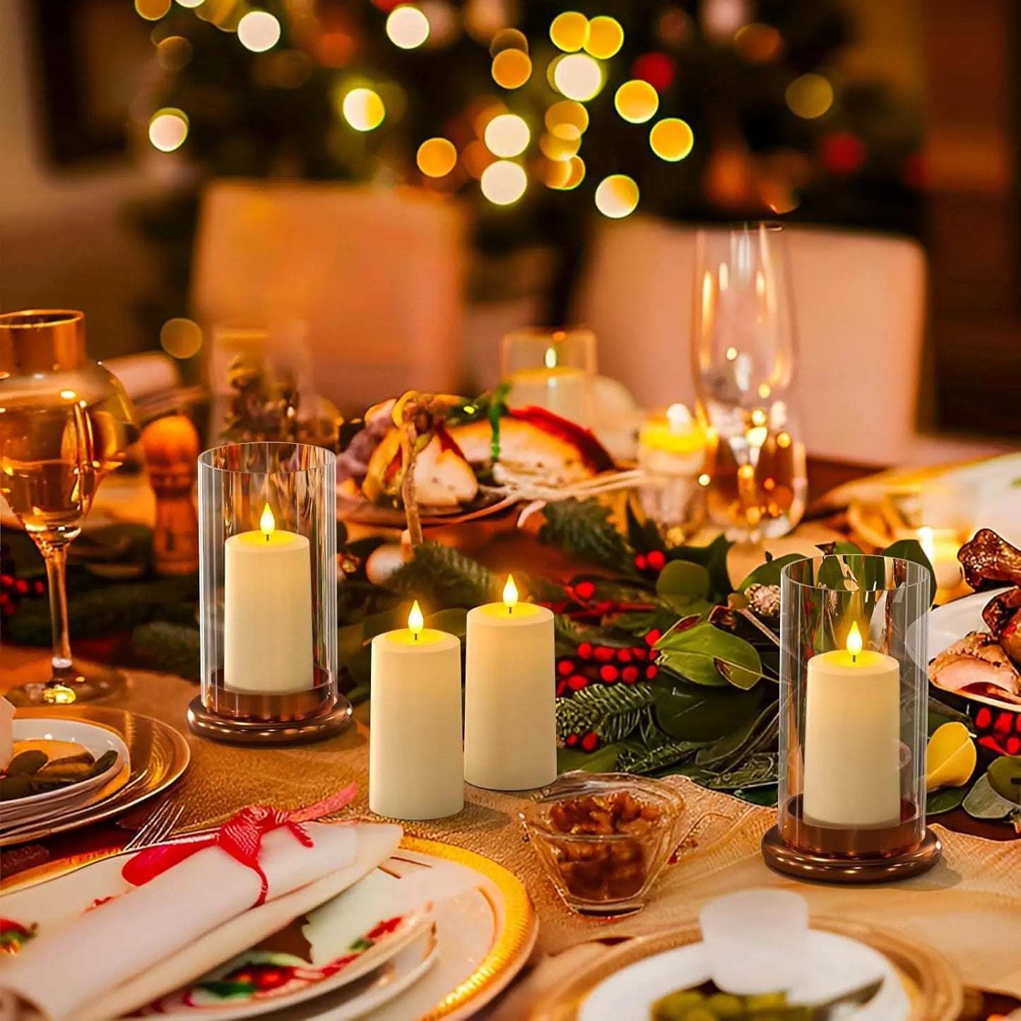 LED Flameless Flickering Candles (6–120PCS) – Battery Operated Fake Pillar Candles for Wedding, Birthday Party, Event & Home Decor