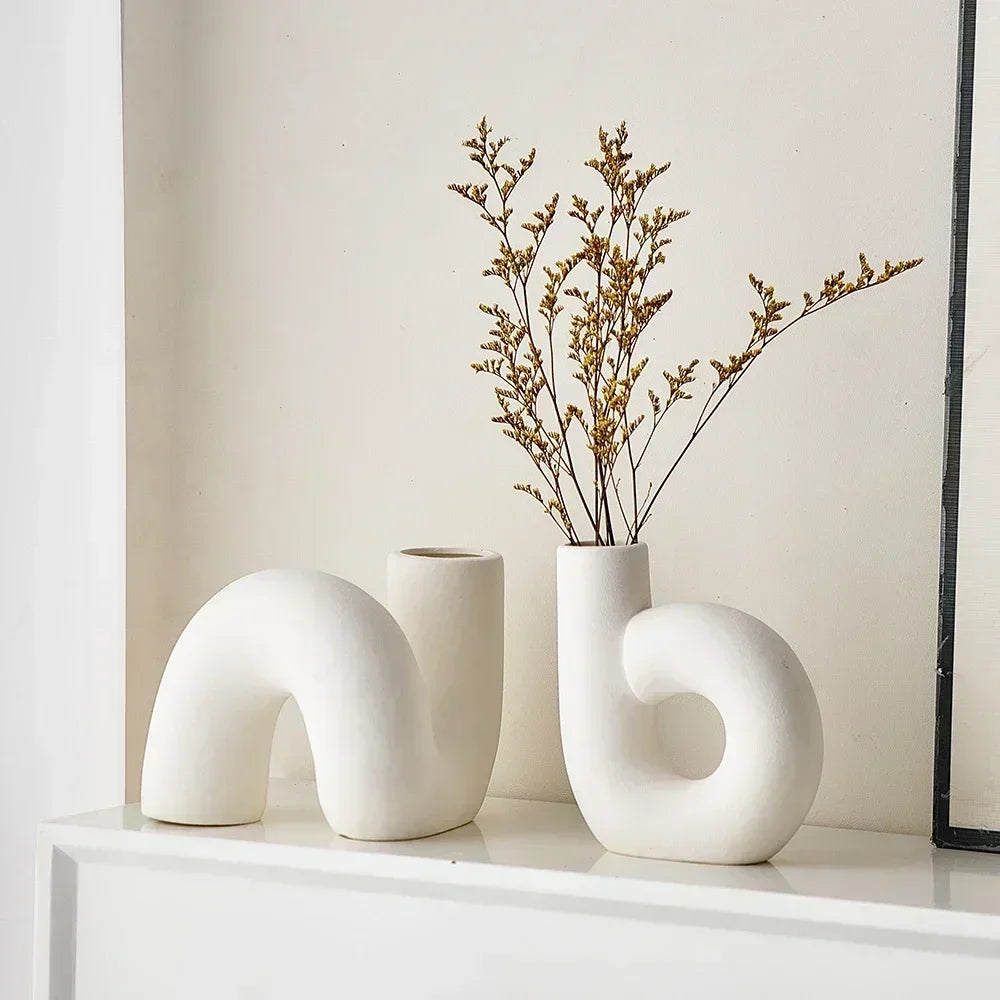 Curved Art Ceramic Vase