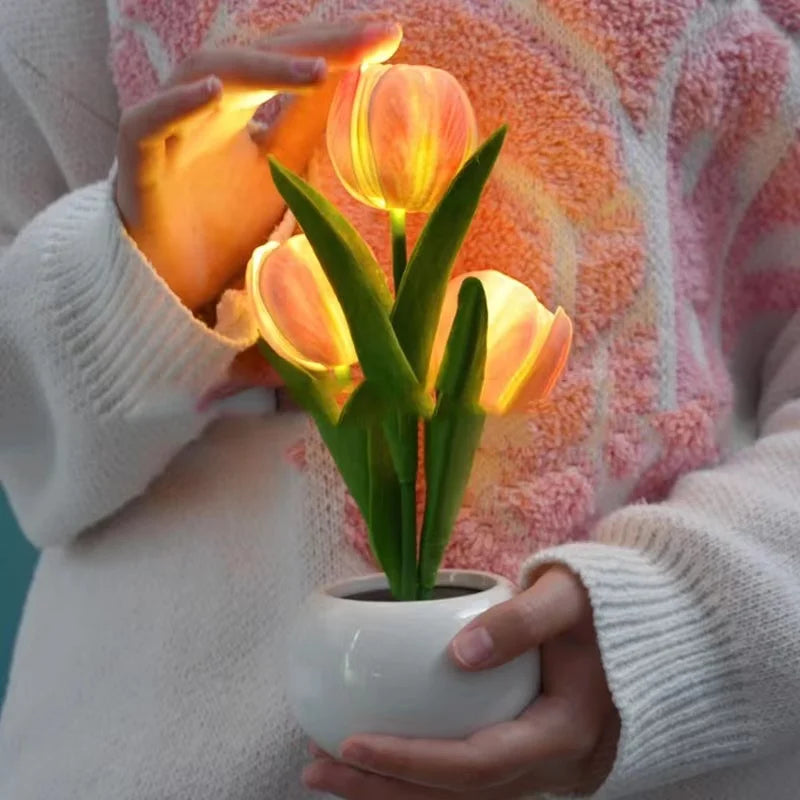 LED Tulip Night Lamp – Romantic Flower Desk Light for Bedroom & Table Decor