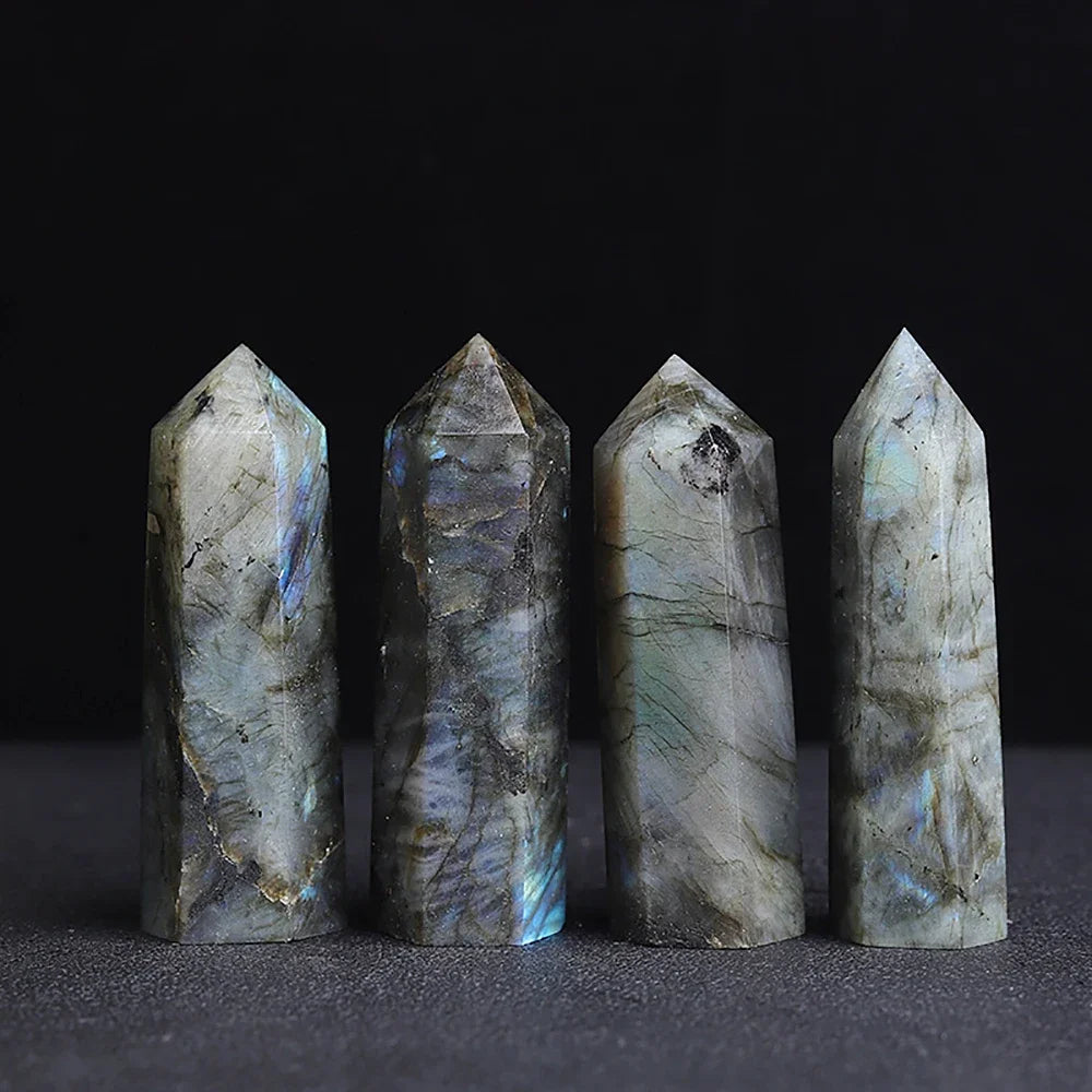 Natural Stone Crystal Point Wand for Witchcraft – Rose Quartz & Amethyst Healing Crystals, Reiki Stones, Mineral Home Décor and Craft Room Decoration