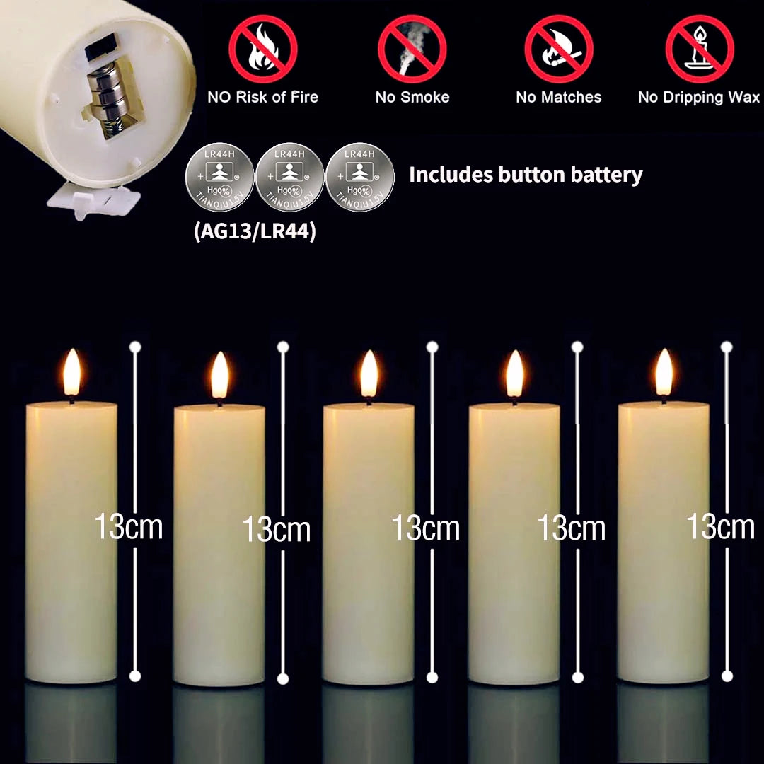 LED Flameless Flickering Candles (6–120PCS) – Battery Operated Fake Pillar Candles for Wedding, Birthday Party, Event & Home Decor