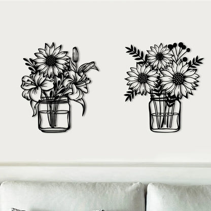 Sunflower Black Metal Hanging Art Decoration