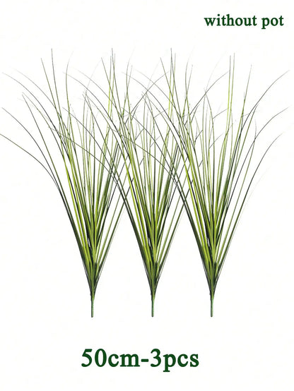 Artificial Reed Grass Plant – Large Tropical Faux Green Leaves for Home & Garden Decor