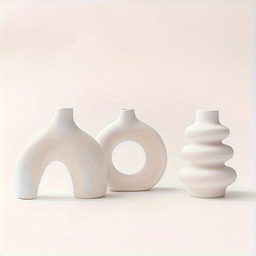 Bohemian Ceramic Vase Set – Elegant Decorative Home Décor for Living Room, Bedroom, Wedding & Table Display