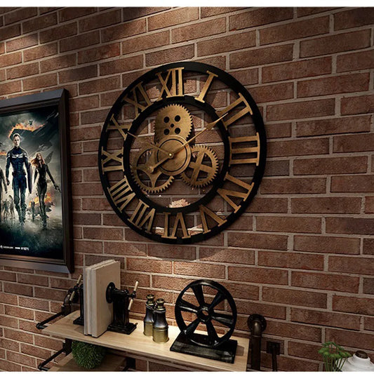 Retro Style Wooden Wall Clock