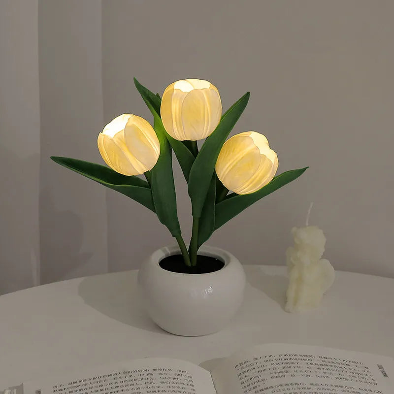 LED Tulip Night Lamp – Romantic Flower Desk Light for Bedroom & Table Decor