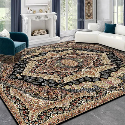 Persian-Style Retro Living Room Rug – Soft, Washable, Non-Slip Bedroom & Bedside Carpet in different sizes