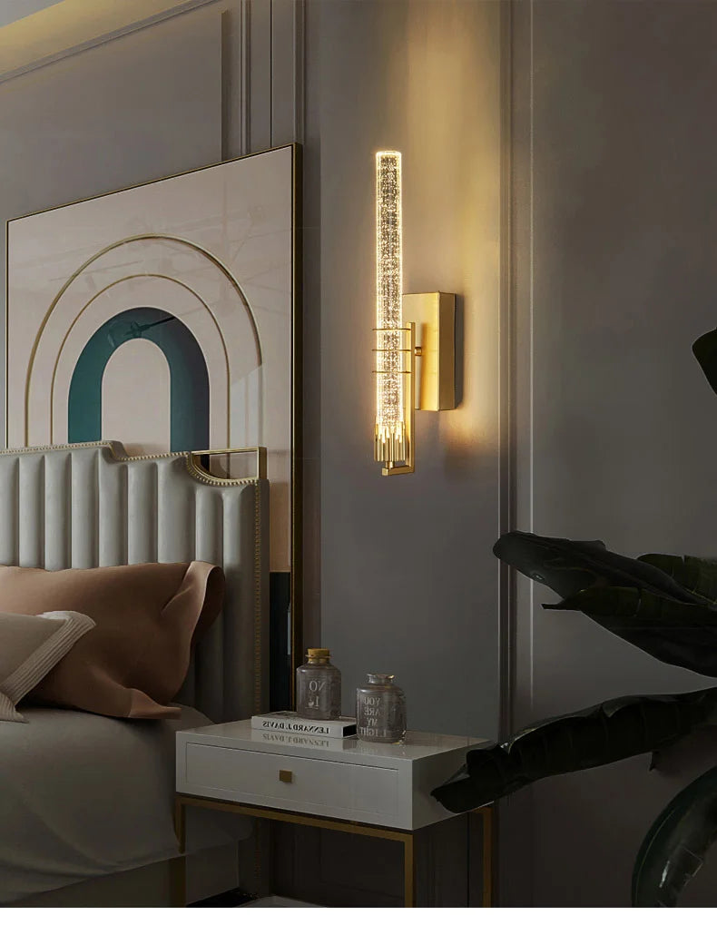 Modern Bubble Crystal Wall Lamp – Indoor Wall Sconce for Living Room & Bedroom