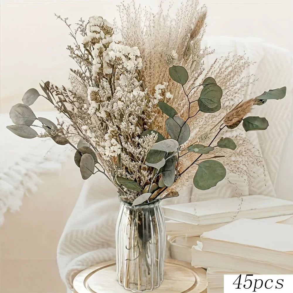 Natural Dried Pampas Grass Bouquet – Modern Vase Filler for Home & Balcony Decor