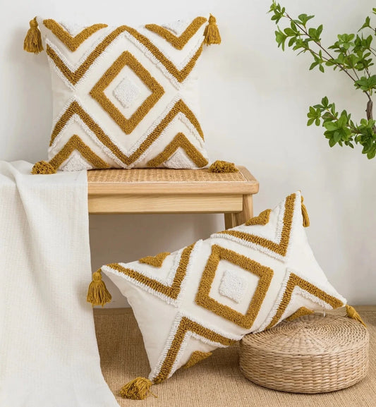 One Geometric line pattern cotton sail pillow cover