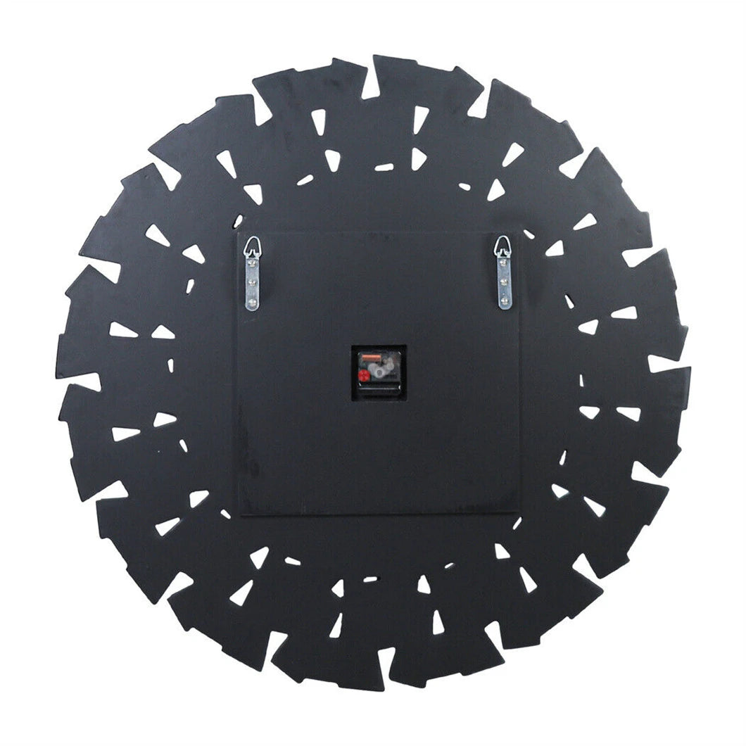 Large 32” 3D Mirrored Wall Clock – Sunburst Design with Roman Numerals for Living Room Decor