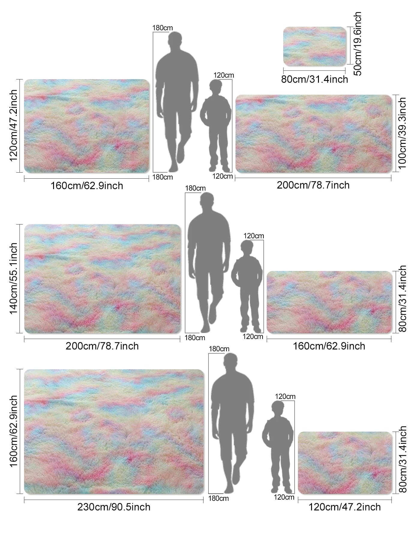 Kids’ Rainbow Carpet for Girls – Large, Soft, and Colorful Rug for Living Room or Bedroom. Perfect as a bedside or children’s room floor mat, featuring a cute and cozy design