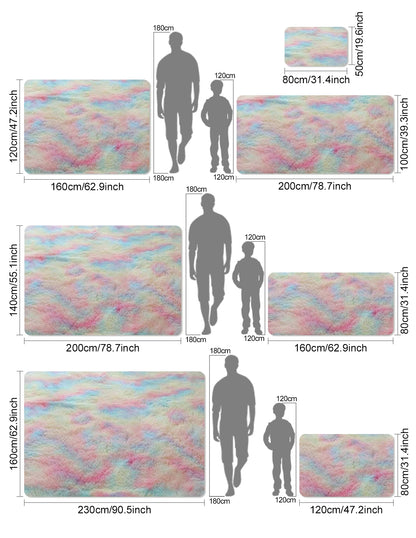 Kids’ Rainbow Carpet for Girls – Large, Soft, and Colorful Rug for Living Room or Bedroom. Perfect as a bedside or children’s room floor mat, featuring a cute and cozy design