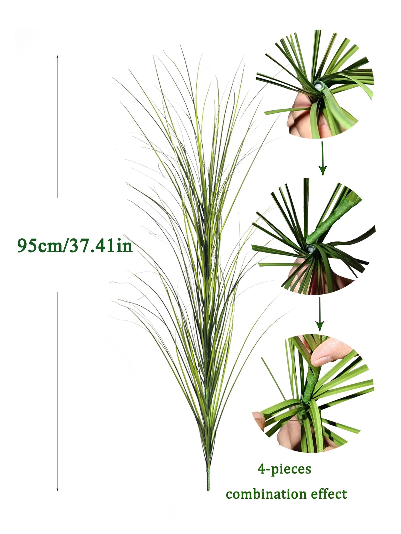 Artificial Reed Grass Plant – Large Tropical Faux Green Leaves for Home & Garden Decor