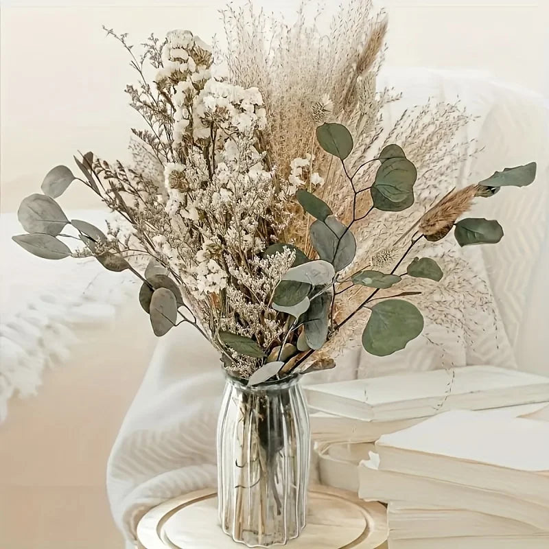 Natural Dried Pampas Grass Bouquet – Modern Vase Filler for Home & Balcony Decor