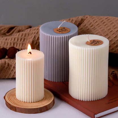 Stripe Cylindrical Candle Mold